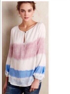 Holding Horses by Anthropologie Melting Stripes Tie Dye Blouse